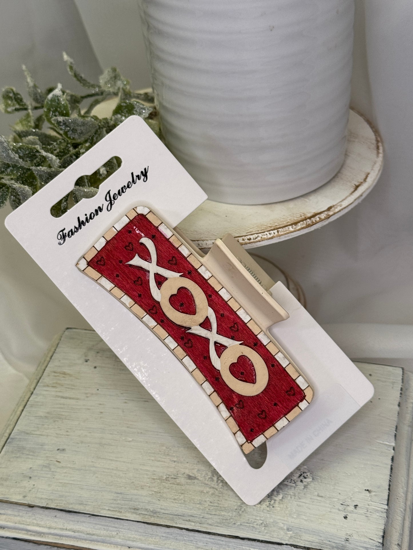 X and O Festive Valentine Hair Clip