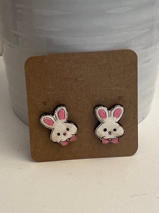 Classic Easter Bunny Head or Feet Stud Earrings