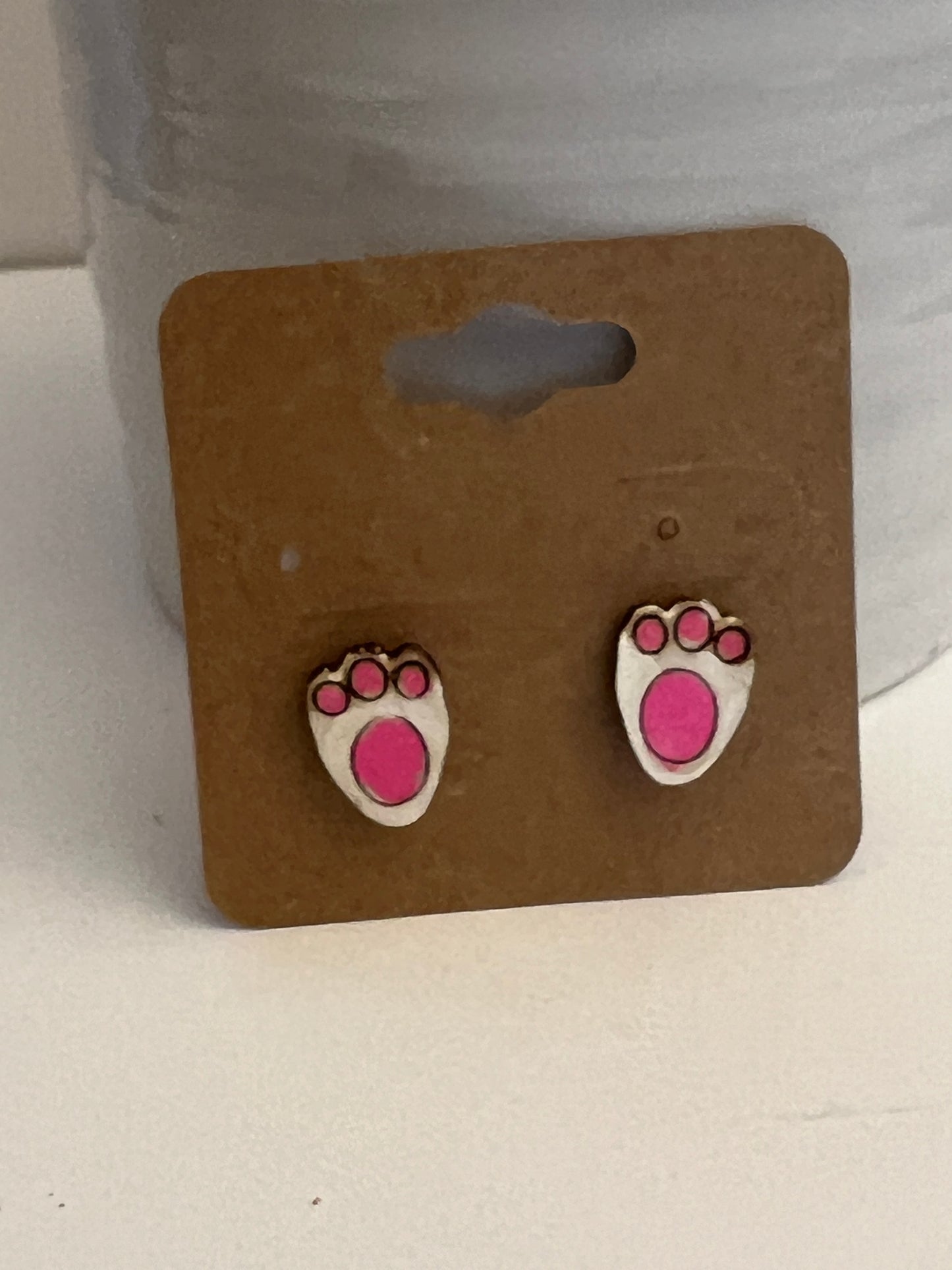 Classic Easter Bunny Head or Feet Stud Earrings