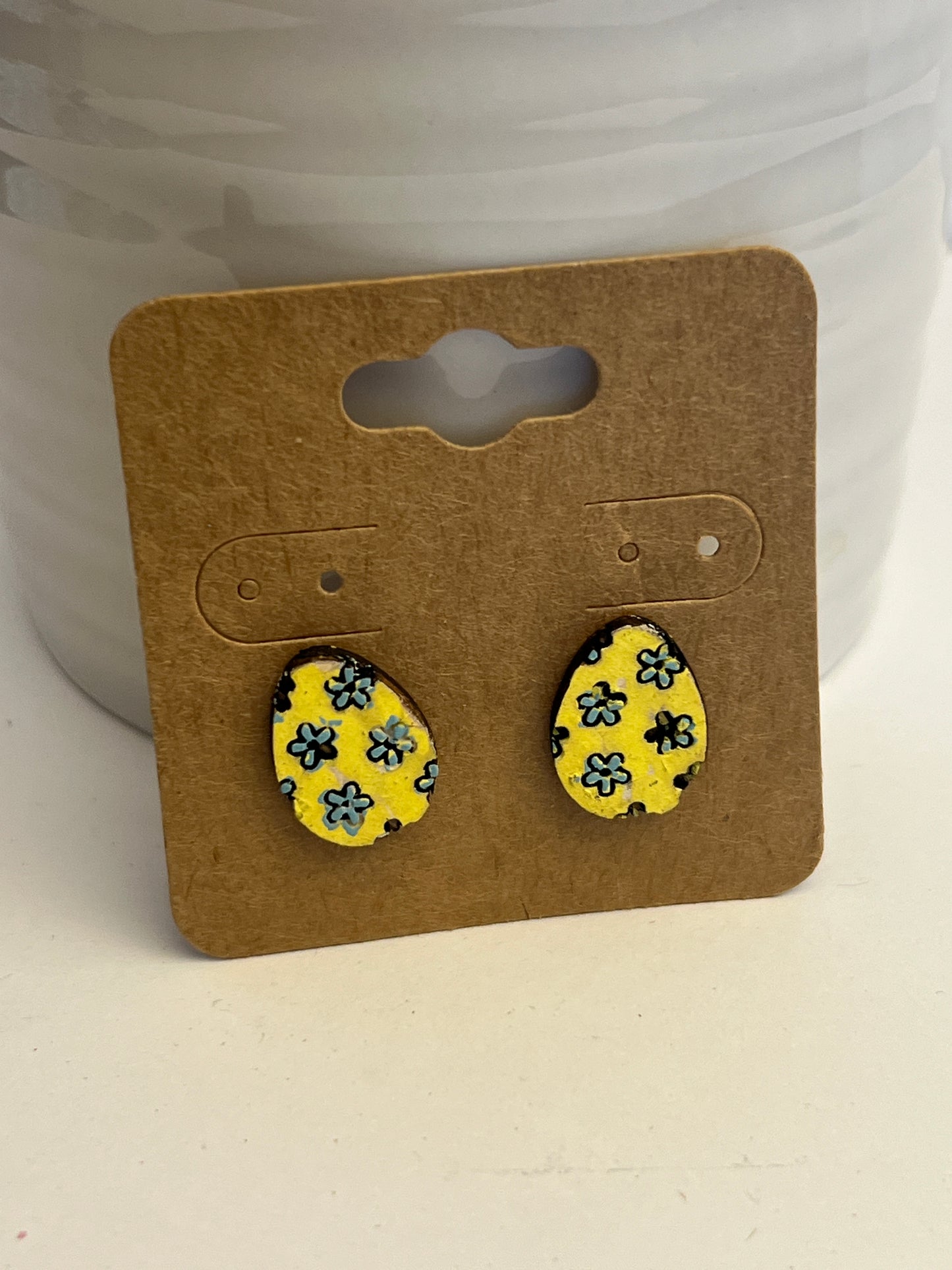 Sweet Decorated Easter Egg Stud Earrings