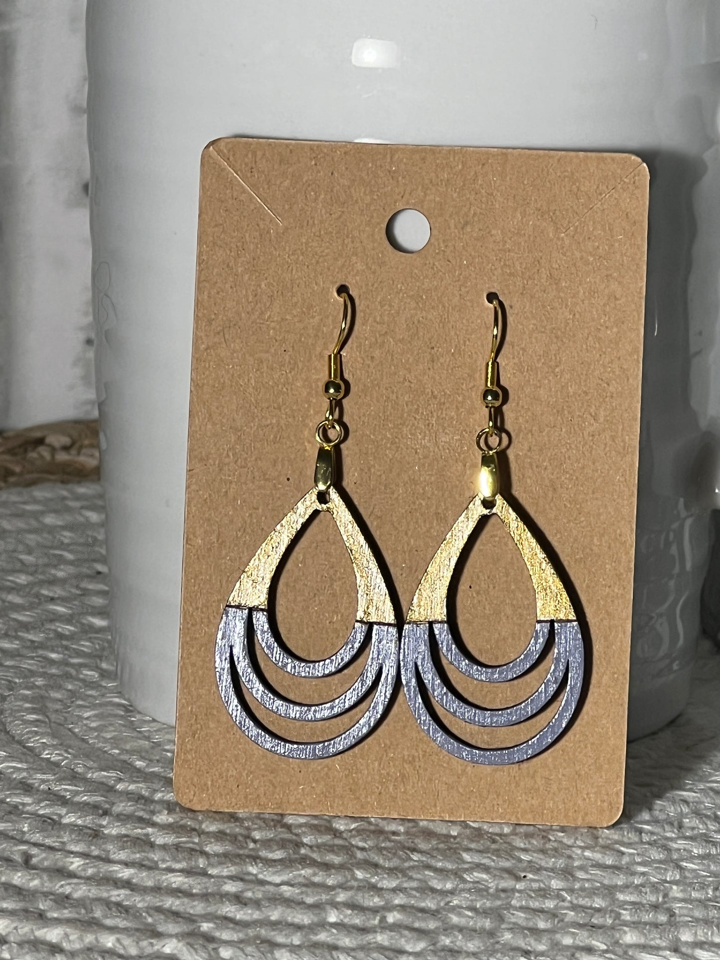 Open Looped Teardrop Dangle Earrings