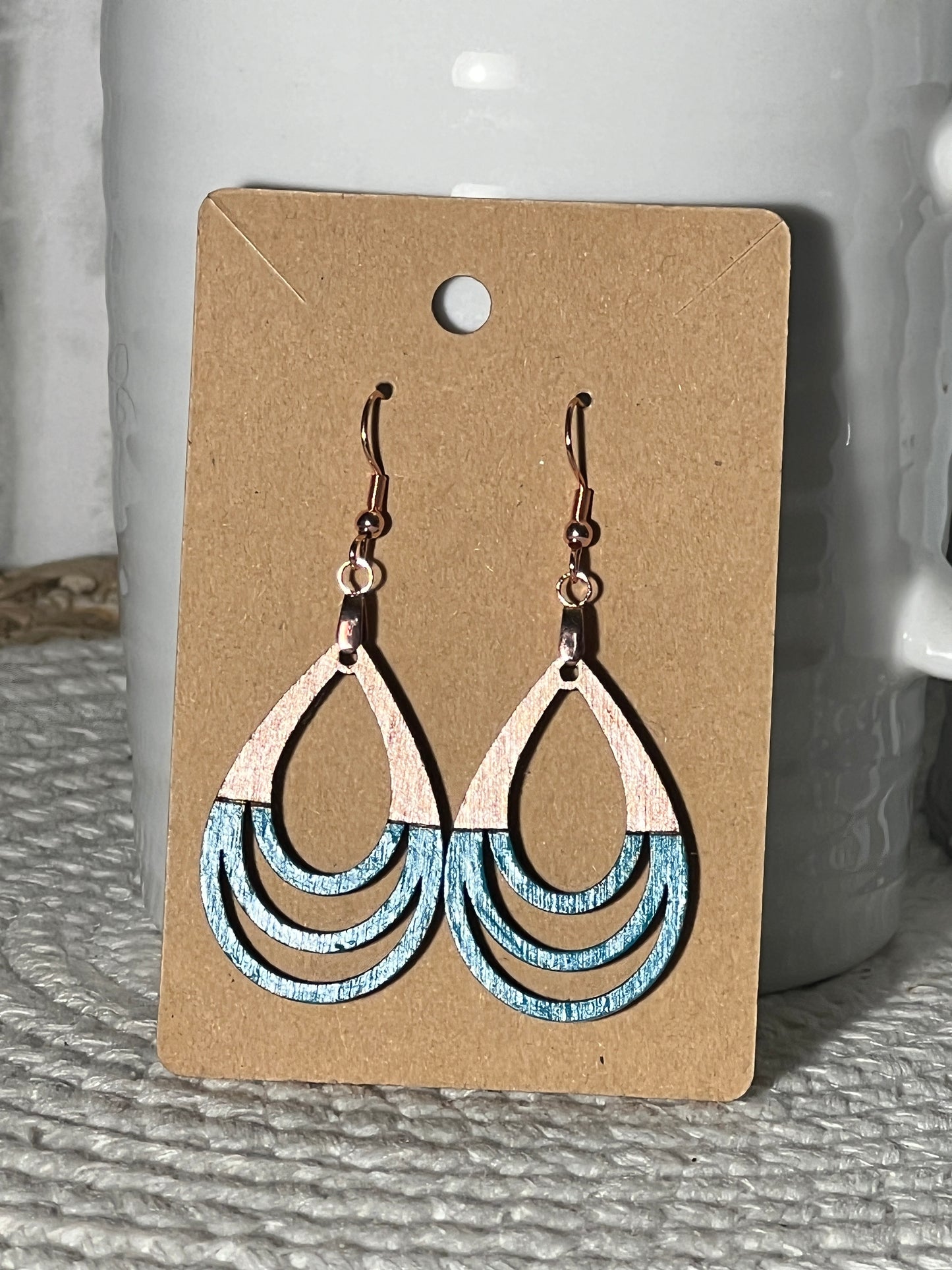 Open Looped Teardrop Dangle Earrings