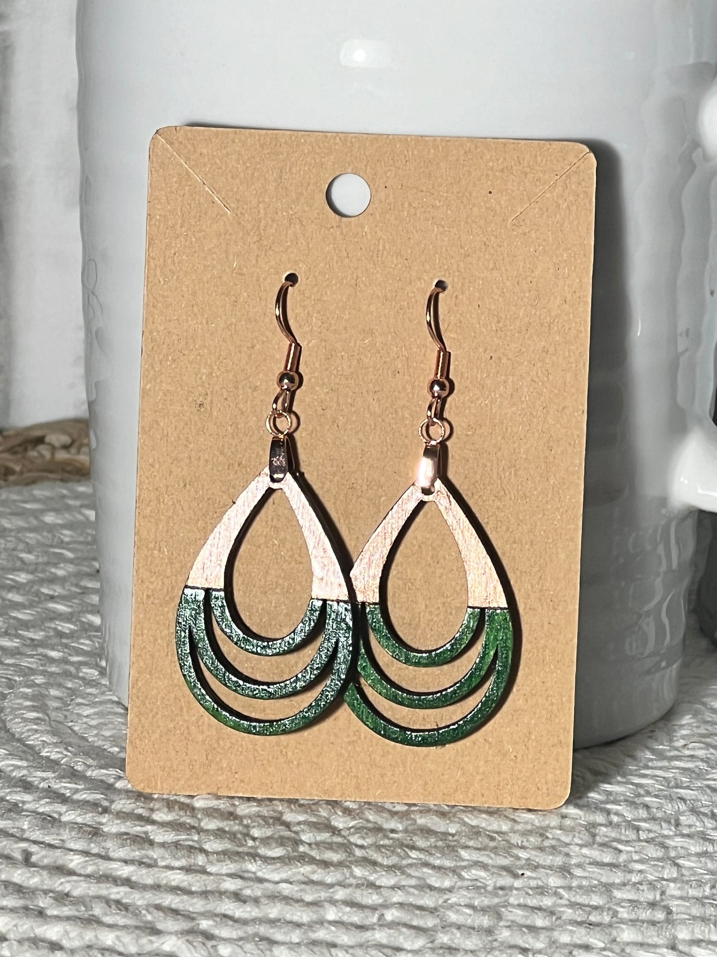 Open Looped Teardrop Dangle Earrings