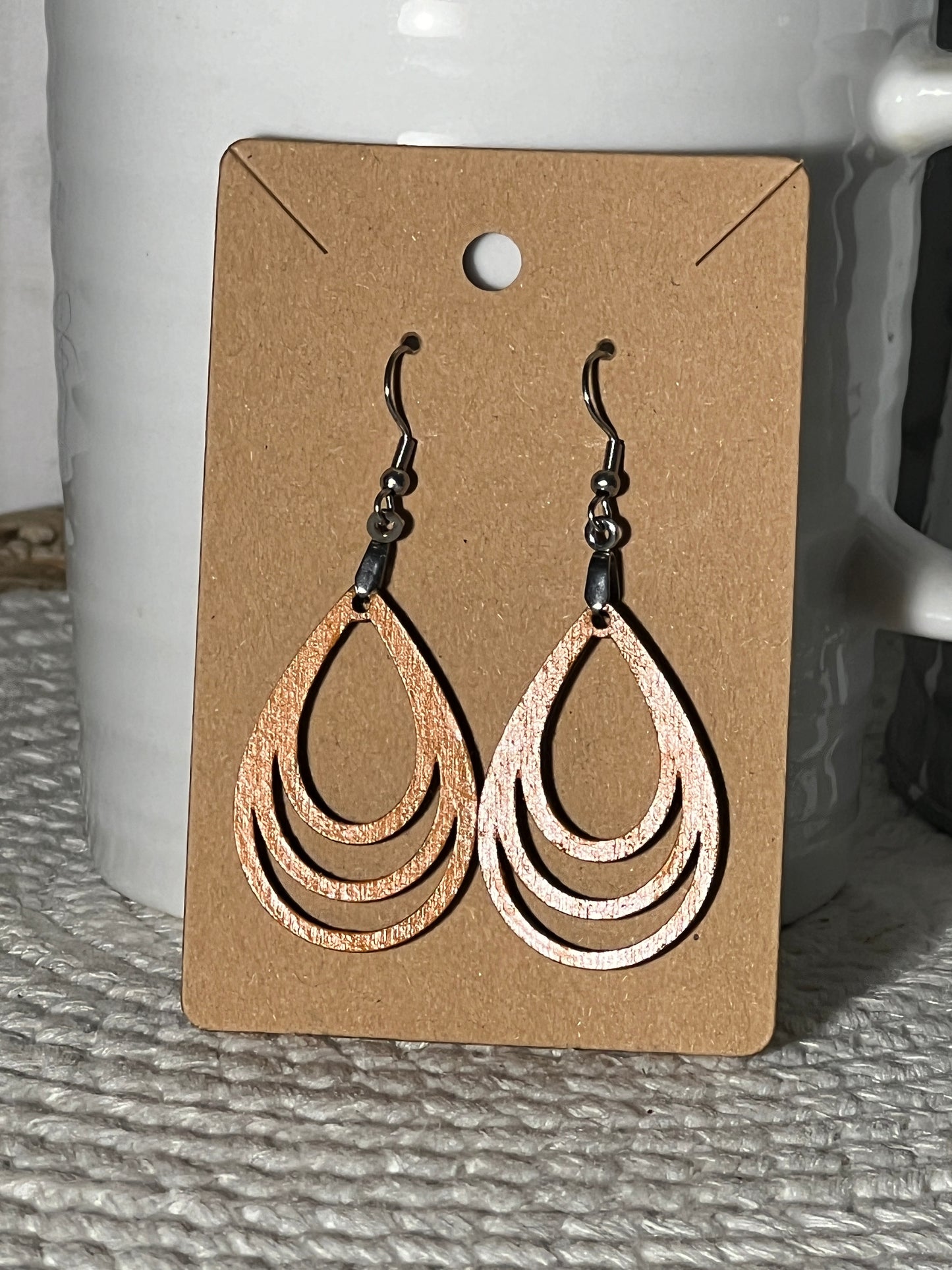 Stacked Cut-out Teardrop Earrings