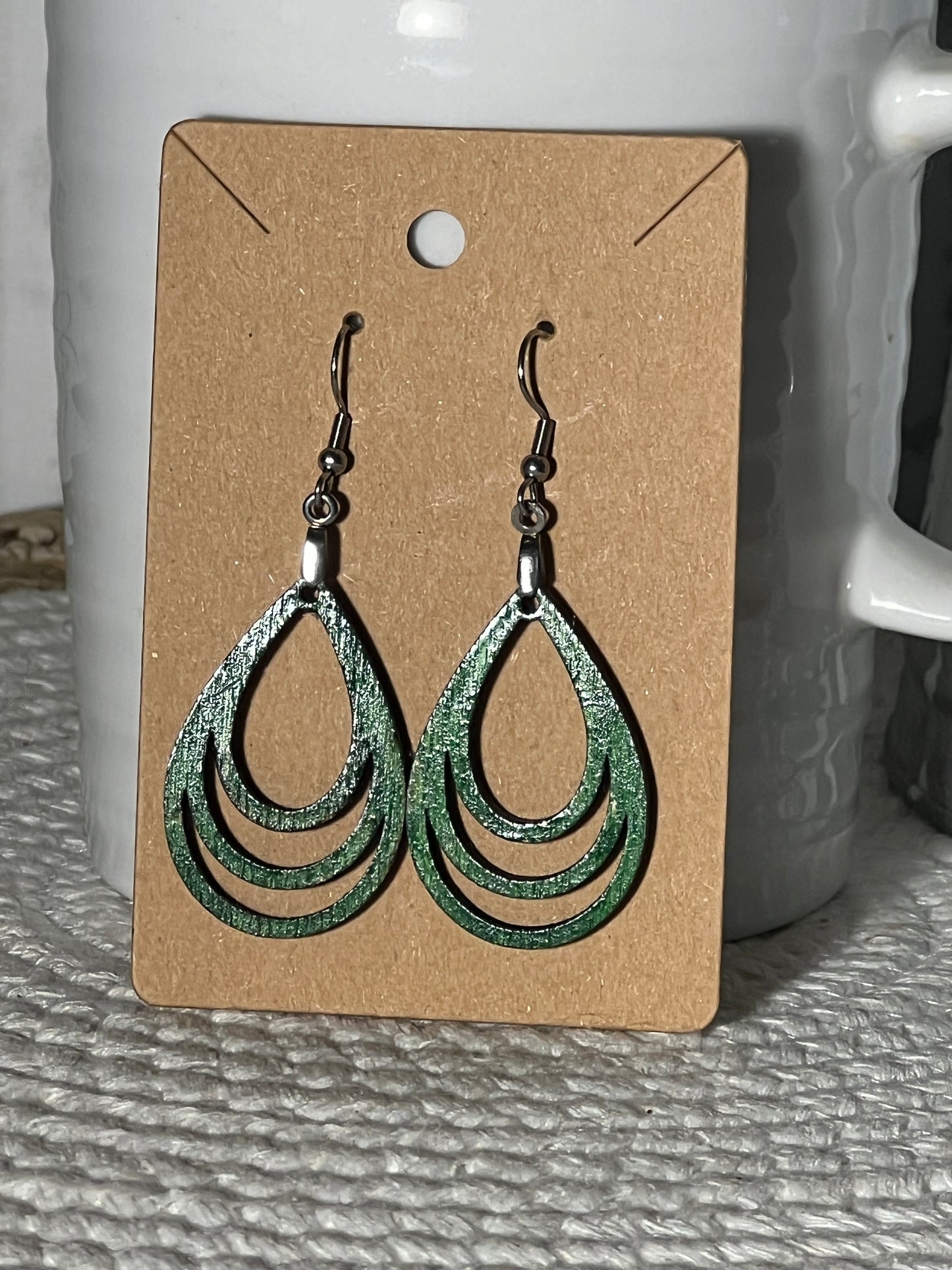 Stacked Cut-out Teardrop Earrings