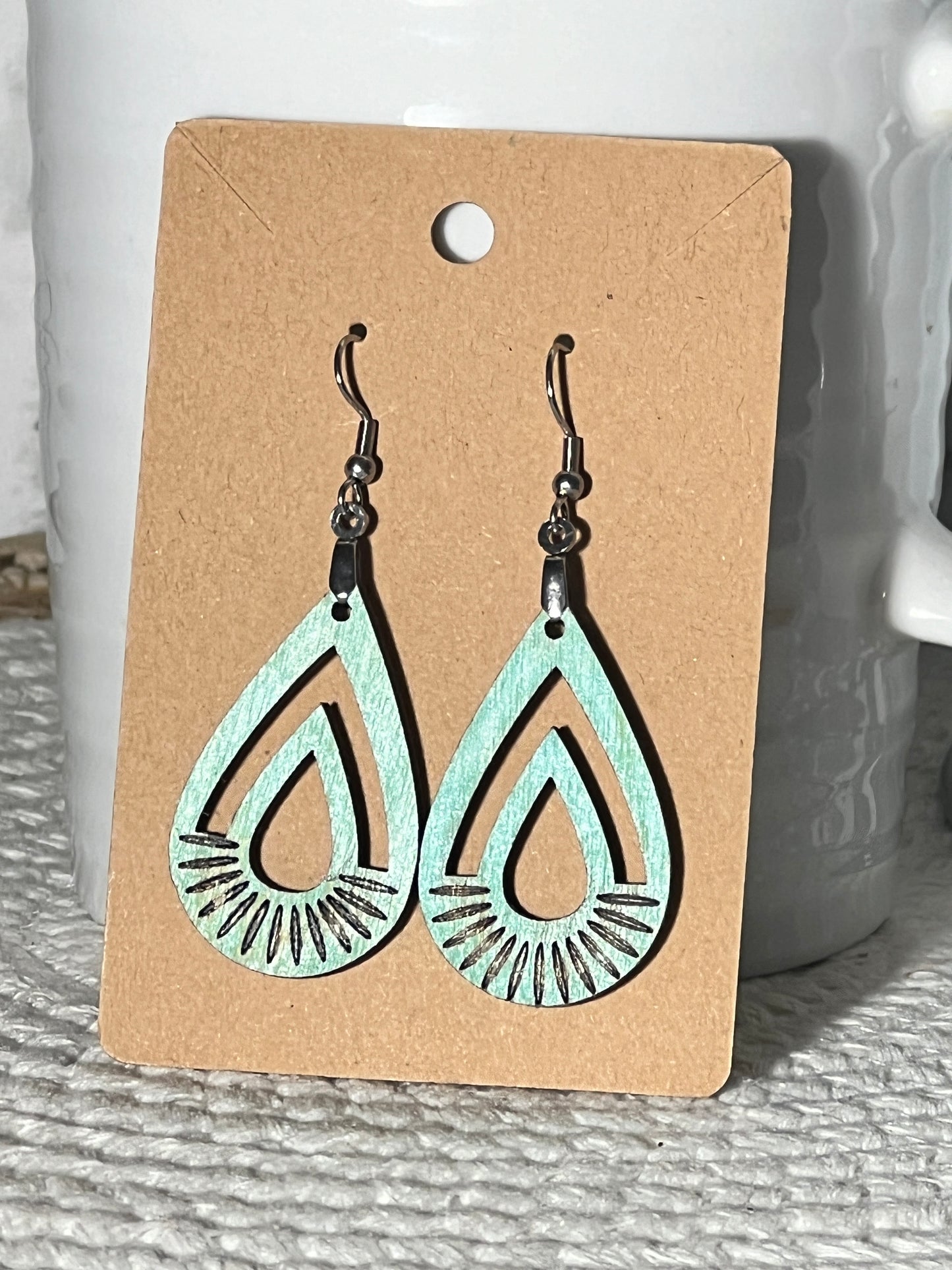 Elongated Cut-0ut Teardrop Dangle Earrings