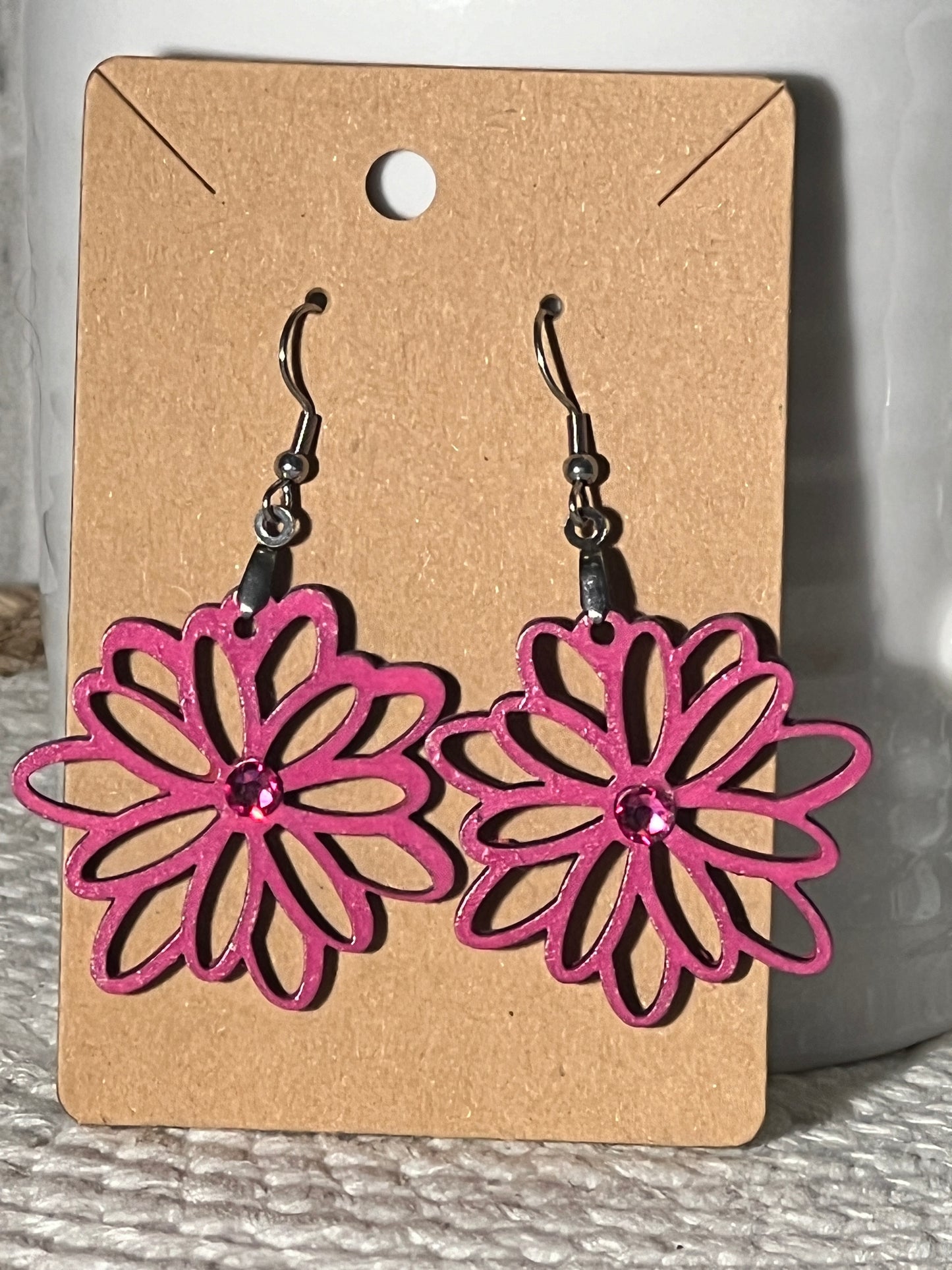 Sparkling BoHo Influenced Daisy Round Dangle Earring