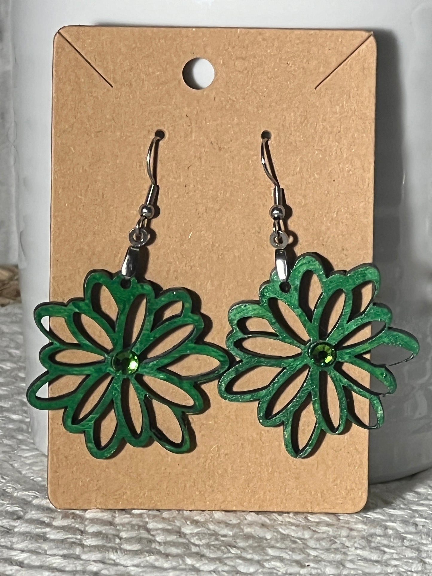 Sparkling BoHo Influenced Daisy Round Dangle Earring