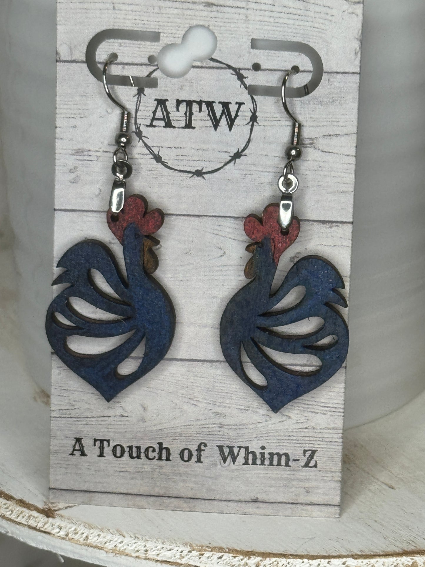 Boho Rooster Cut-out Dangle Earrings