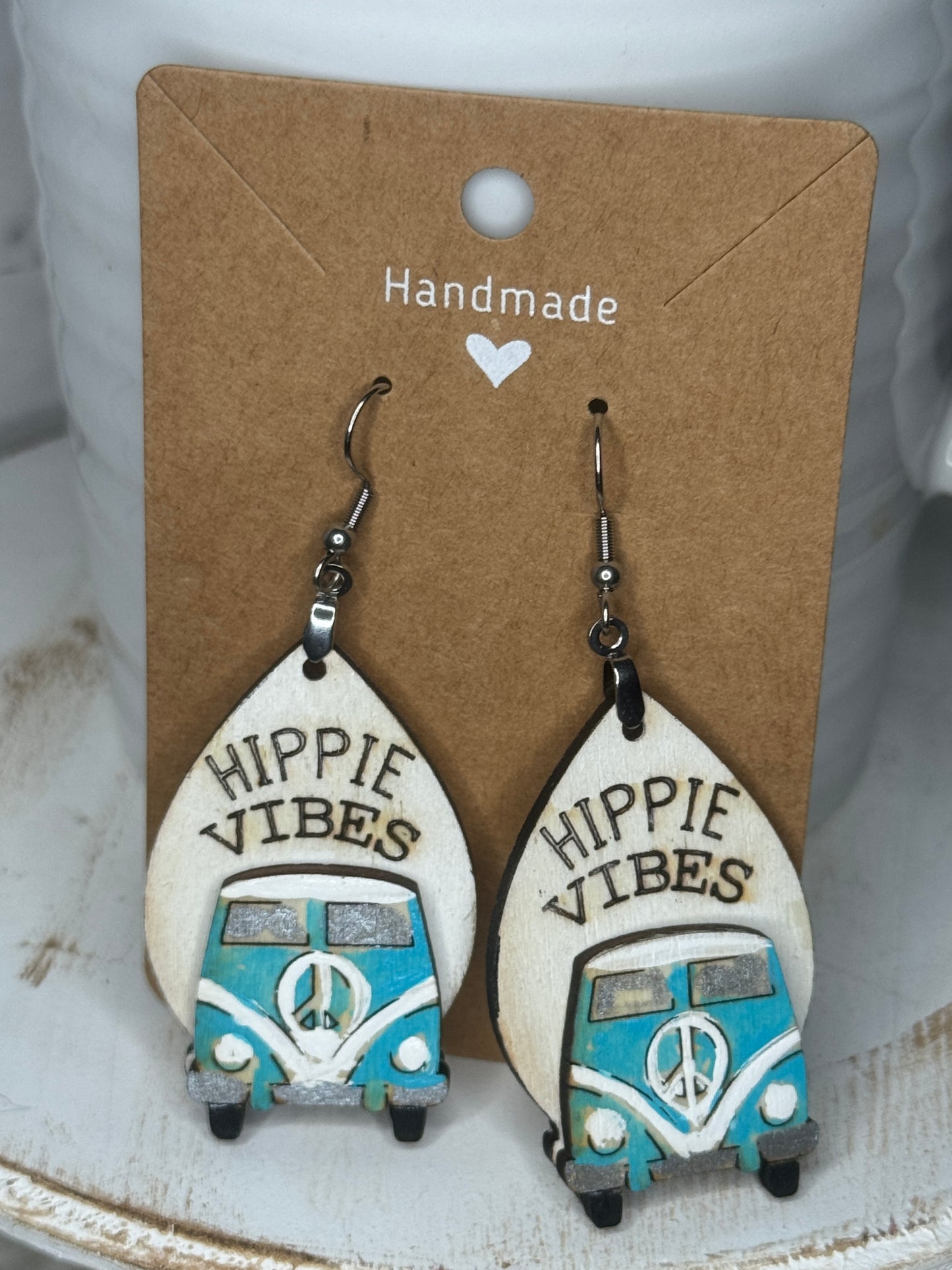 Hippie Vibes VW Bus Dangle Earrings