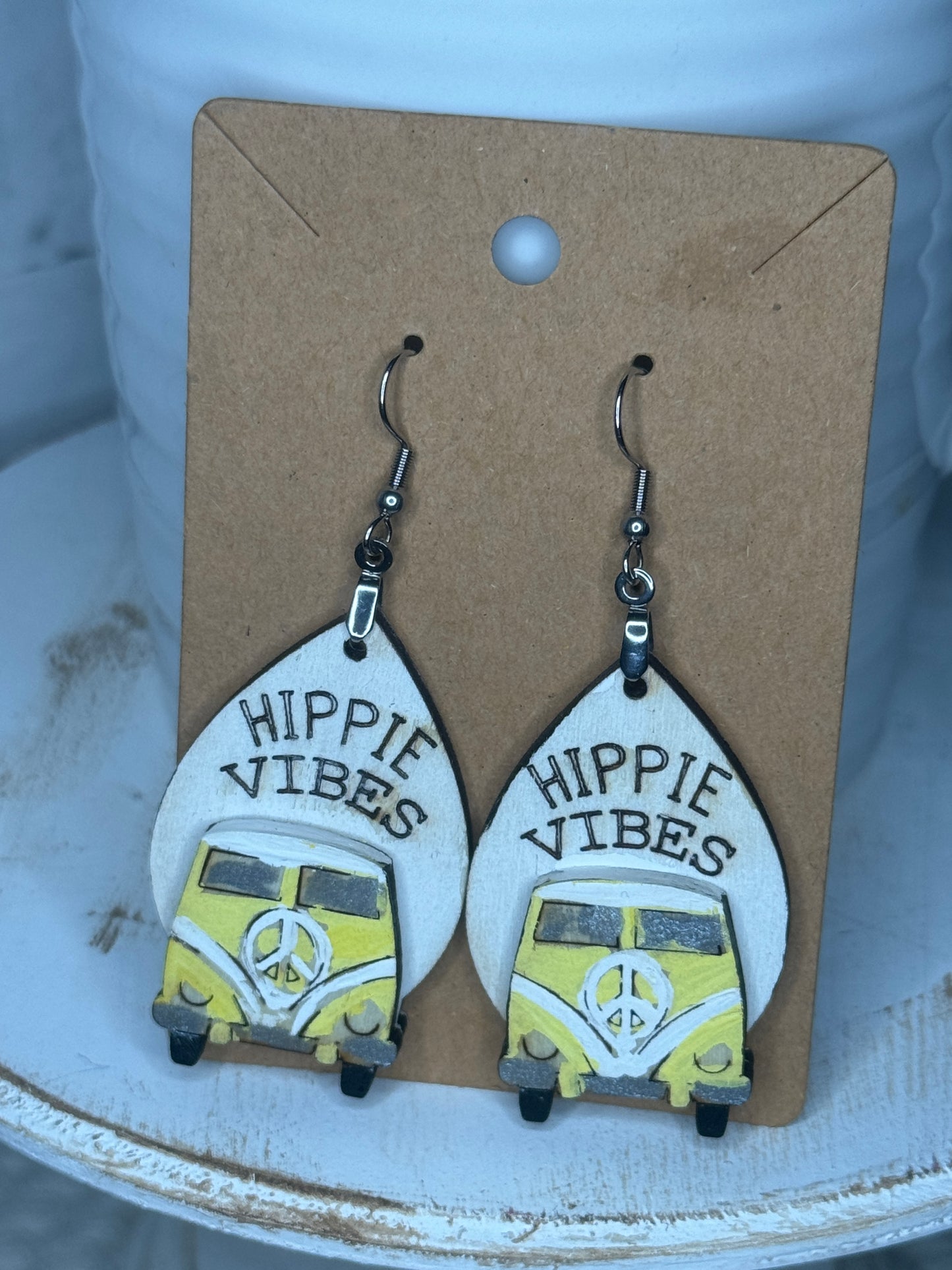 Hippie Vibes VW Bus Dangle Earrings