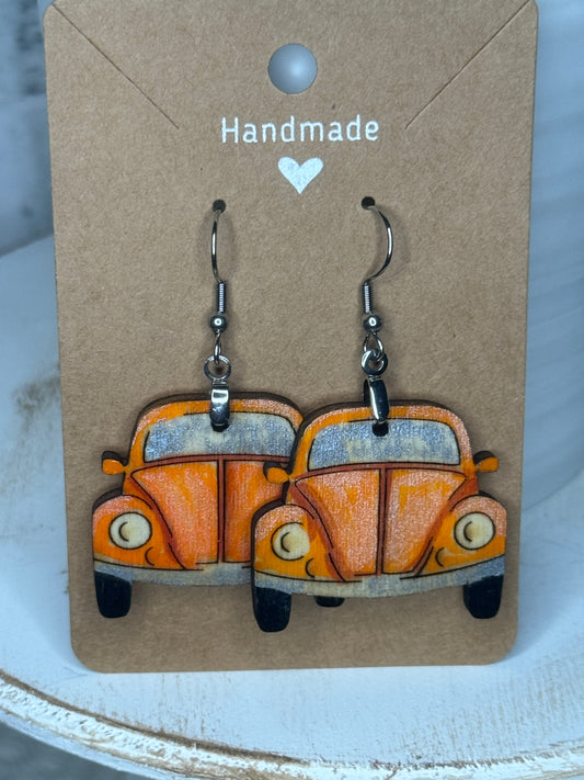 Classic VW Love Bug Dangle Earrings