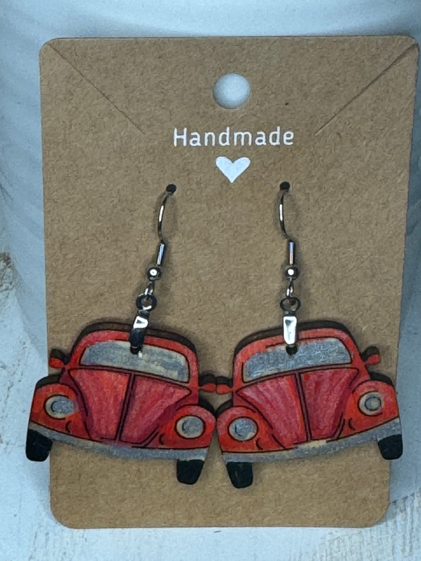 Classic VW Love Bug Dangle Earrings