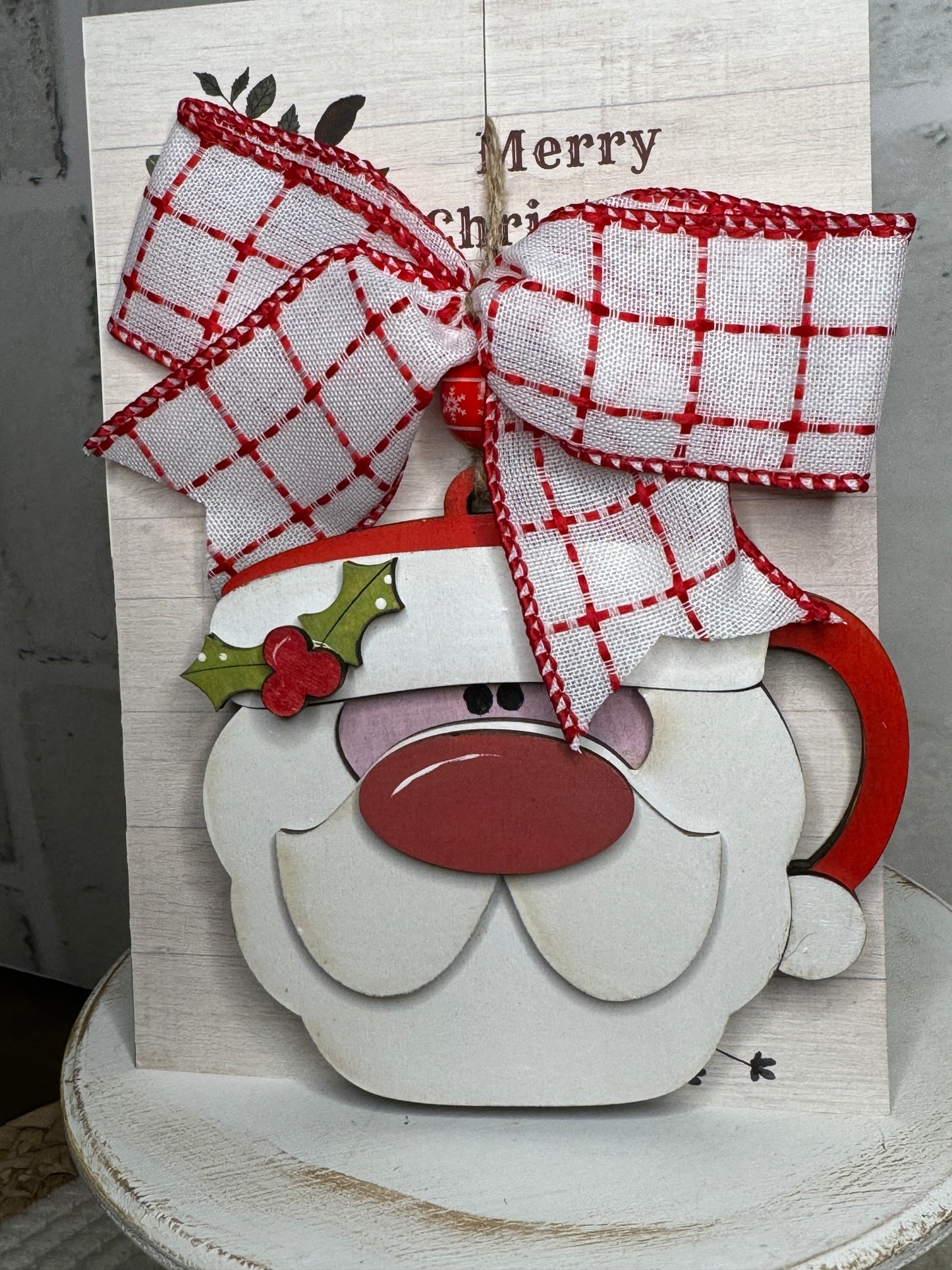 Old Fashion Santa Mug Face Ornament