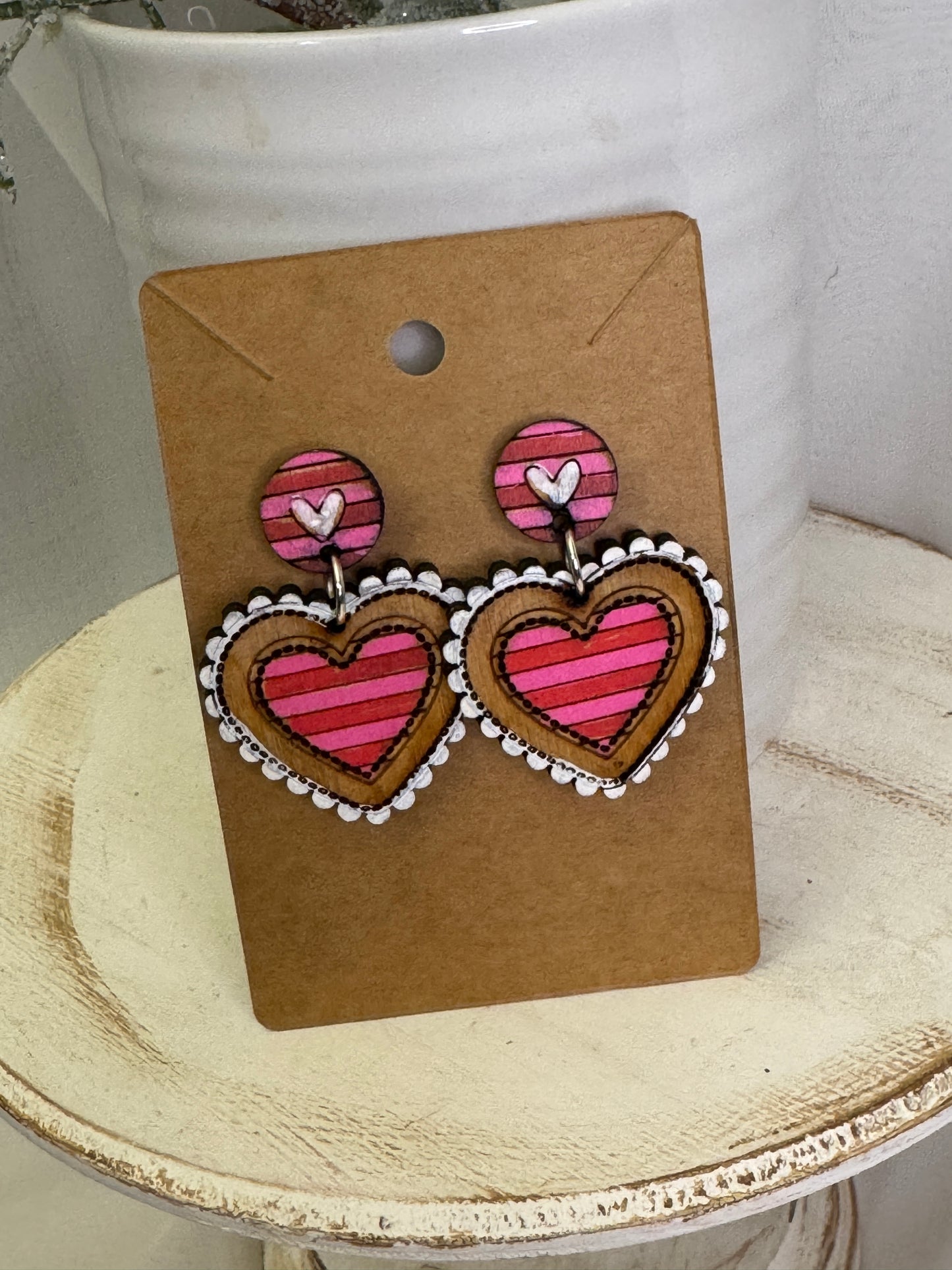 Striped Sweetheart Hybrid Dangles