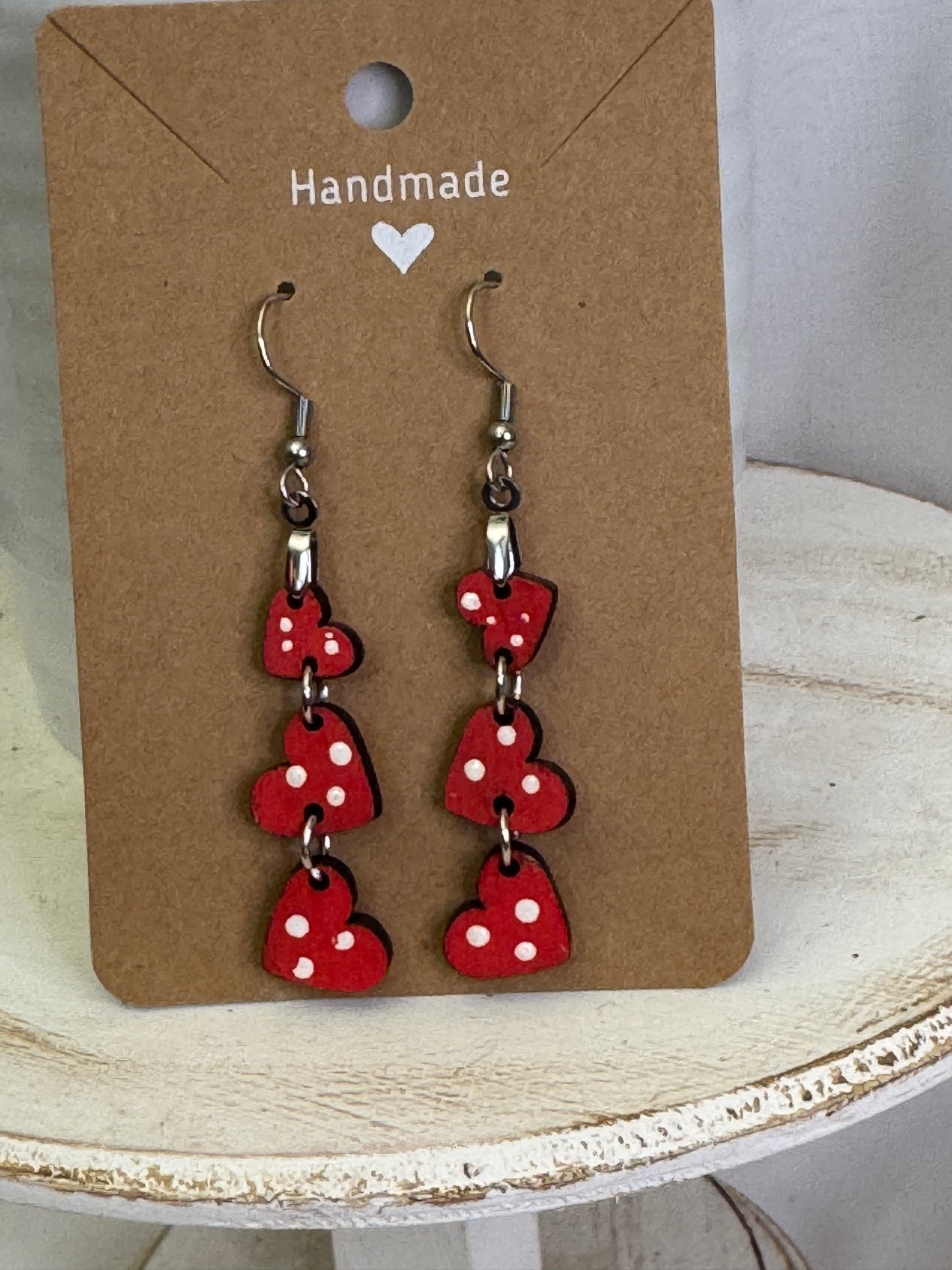 Triple Heart Dangle Earrings