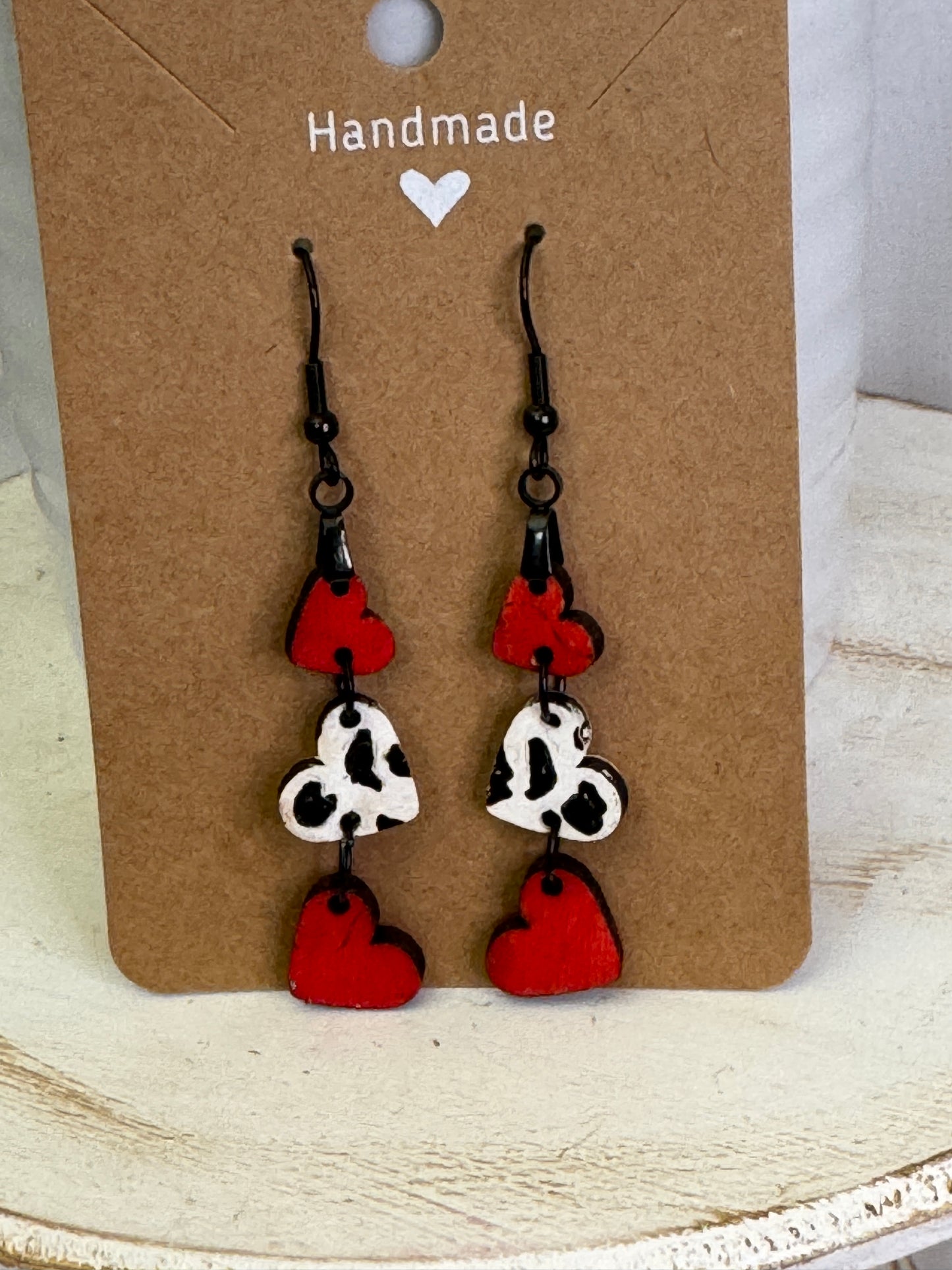 Triple Heart Dangle Earrings