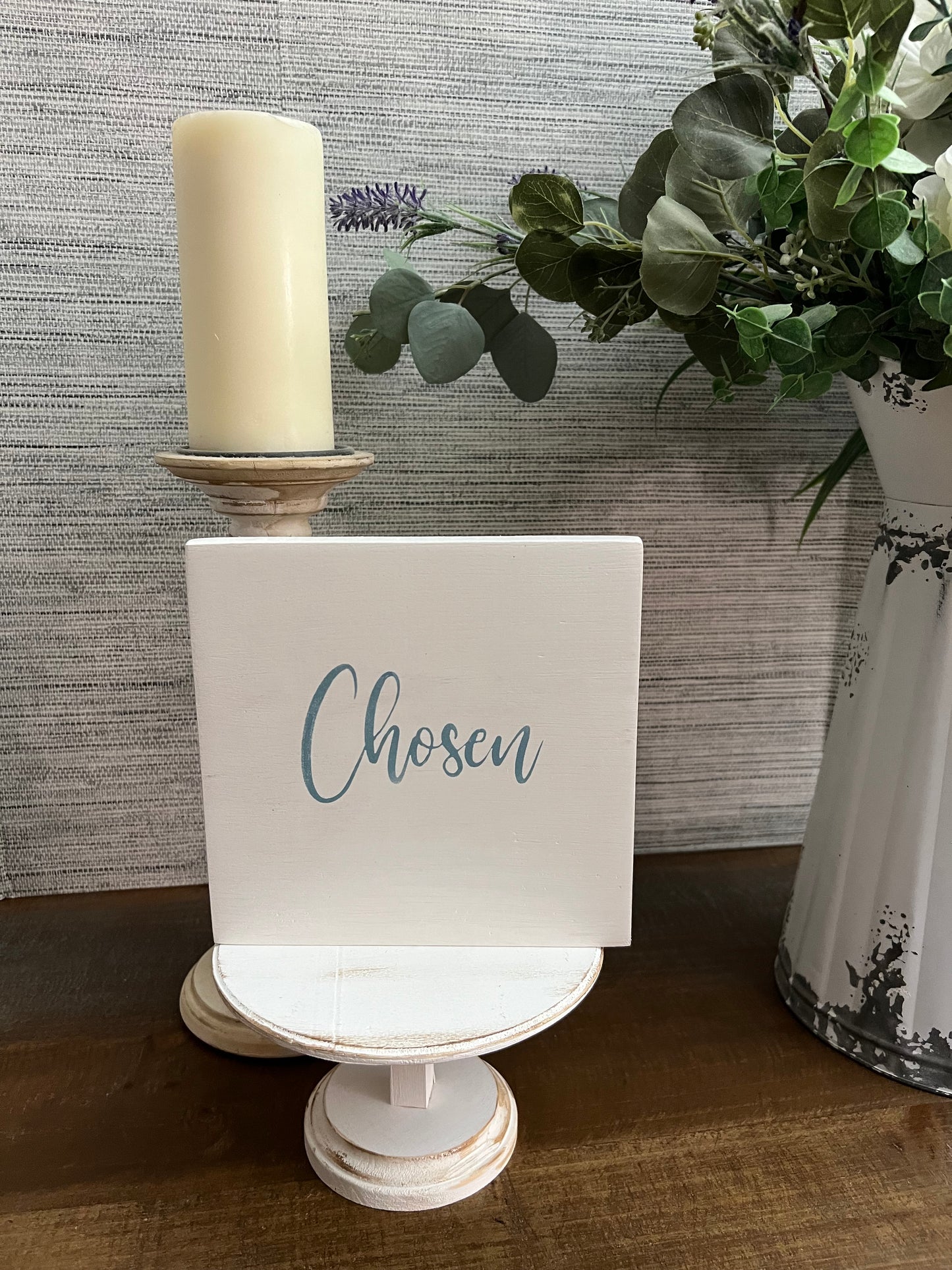 Religious Single word "Chosen" Shelf Sitter Sign