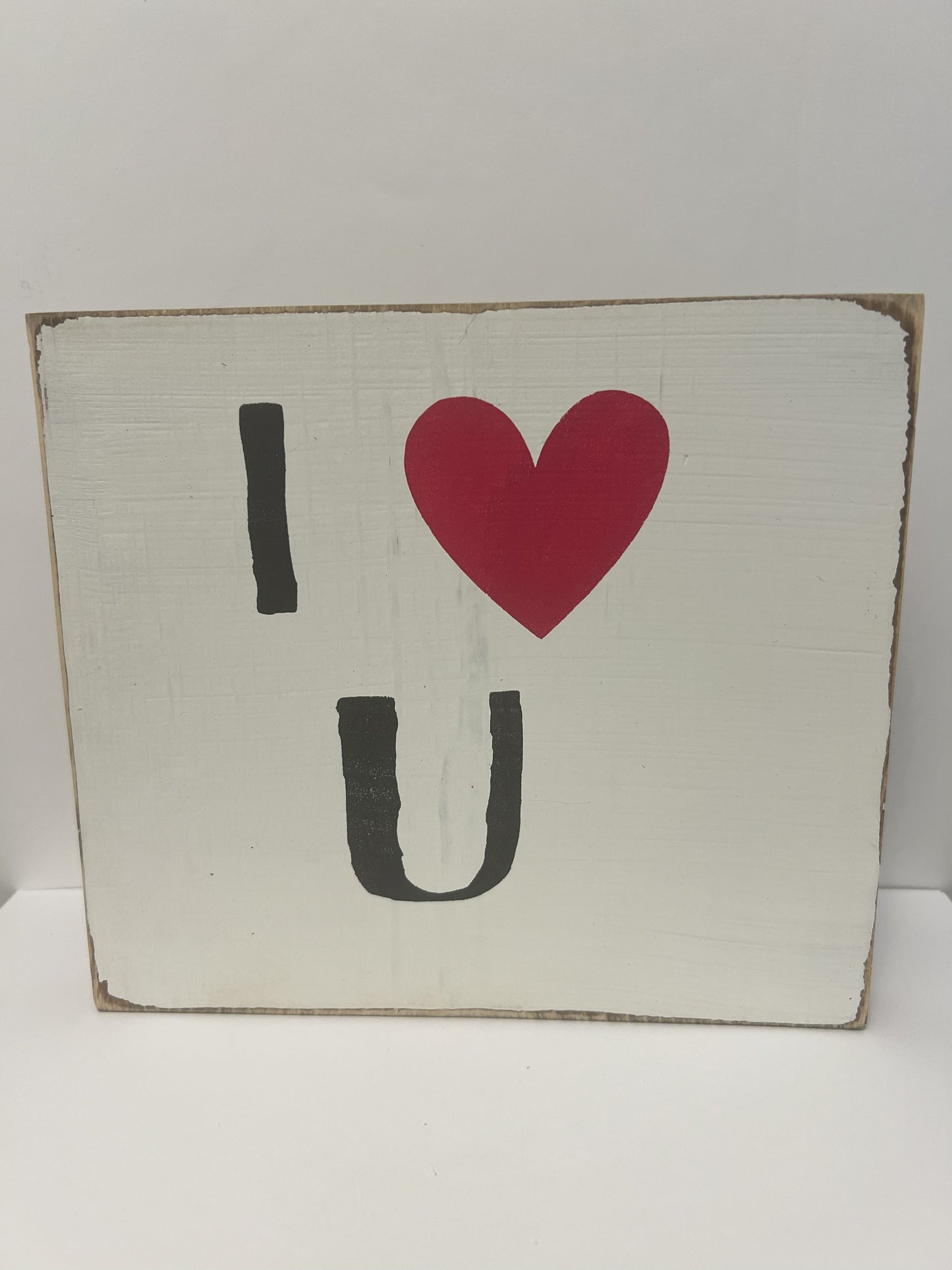 Rustic I heart you Valentine Shelf Sitter