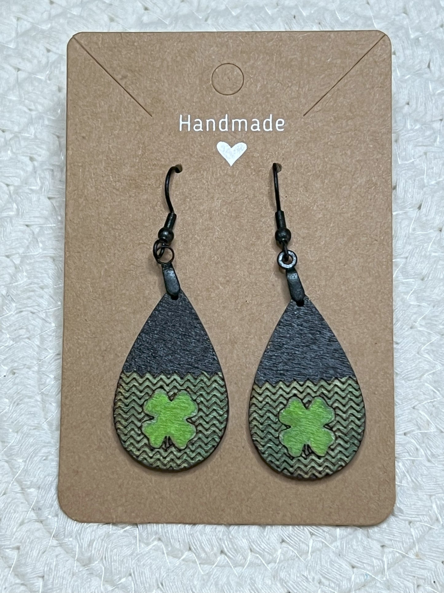 St. Patty's Day 4 Leaf Clover Dangle Earrings