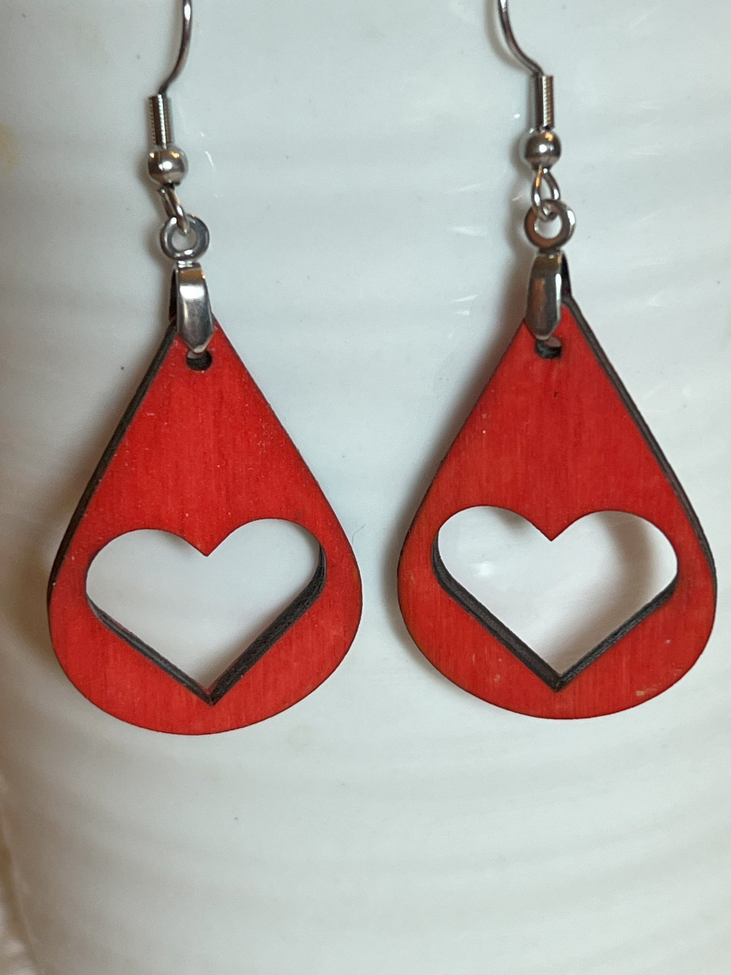 Valentine Classic Red Heart Cut Out Dangle