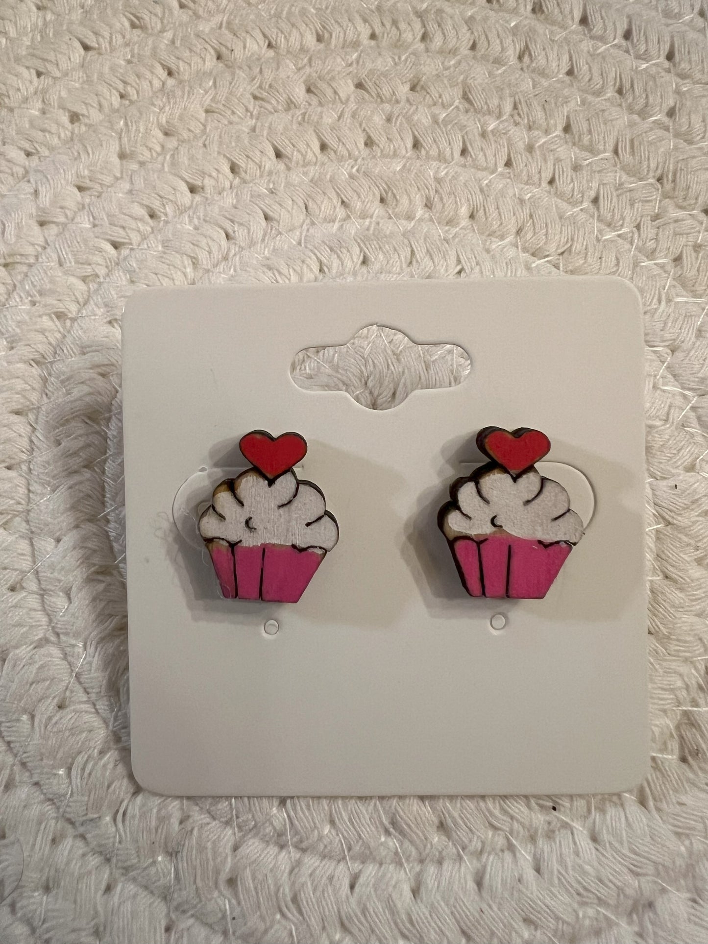 Valentine Cupcake Studs