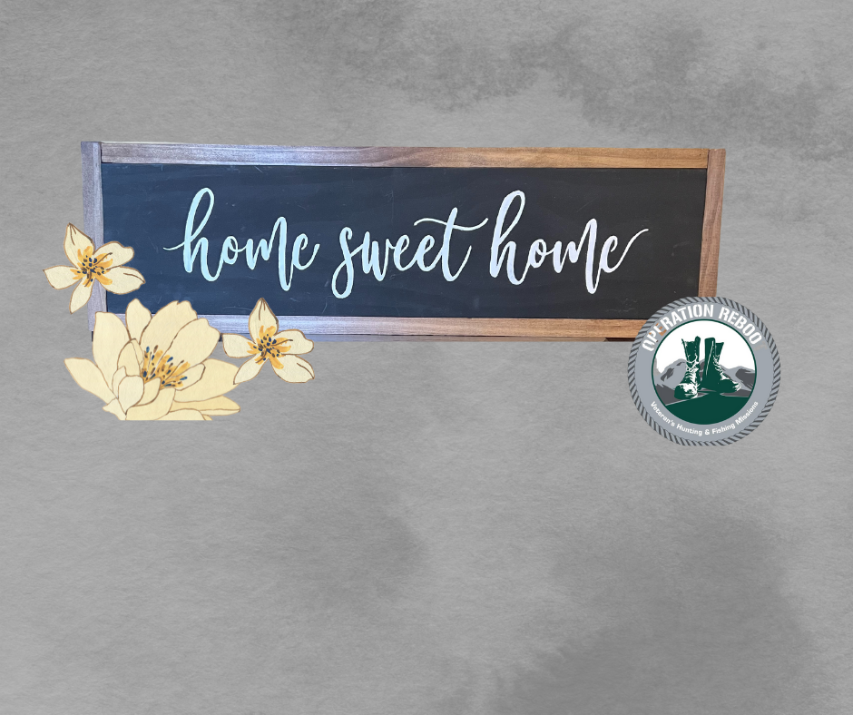 Simple Farmhouse Home Sweet Home Wood Sign in Black and White