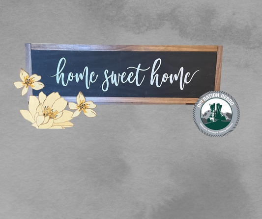 Simple Farmhouse Home Sweet Home Wood Sign in Black and White